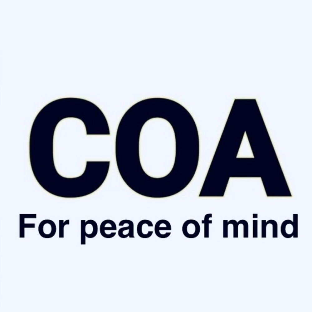 COA (Certifcate of Authenticity)